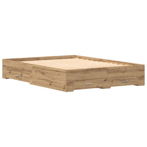 vidaXL Bed Frame Artisan Oak 140 x 190 cm Engineered Wood