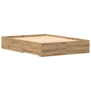 vidaXL Bed Frame Artisan Oak 140 x 190 cm Engineered Wood