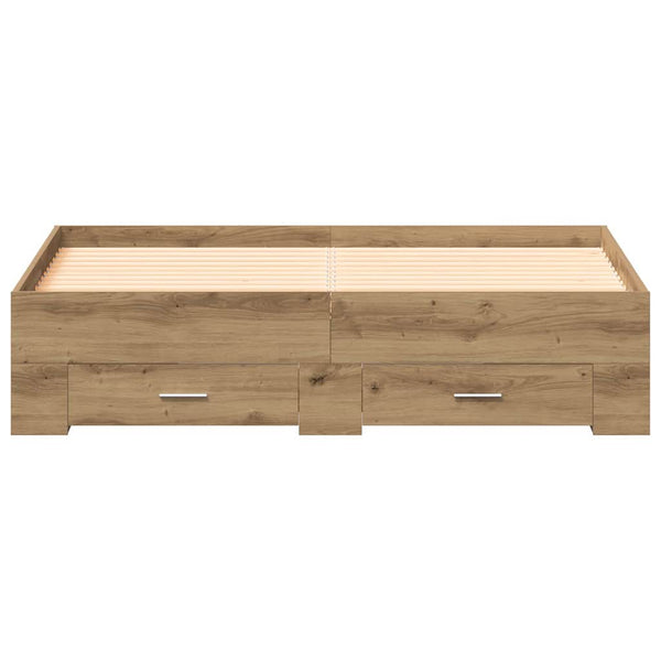vidaXL Bed Frame Artisan Oak 140 x 190 cm Engineered Wood