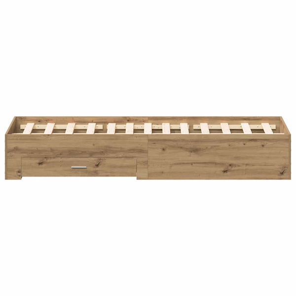 vidaXL Bed Frame Artisan Oak 140 x 190 cm Engineered Wood