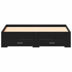 vidaXL Bed Frame Black Oak Effect 140 x 190 cm Engineered Wood