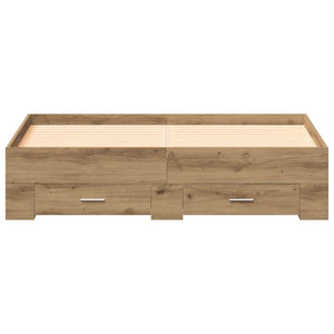 vidaXL Bed Frame Artisan Oak 135 x 190 cm Engineered Wood