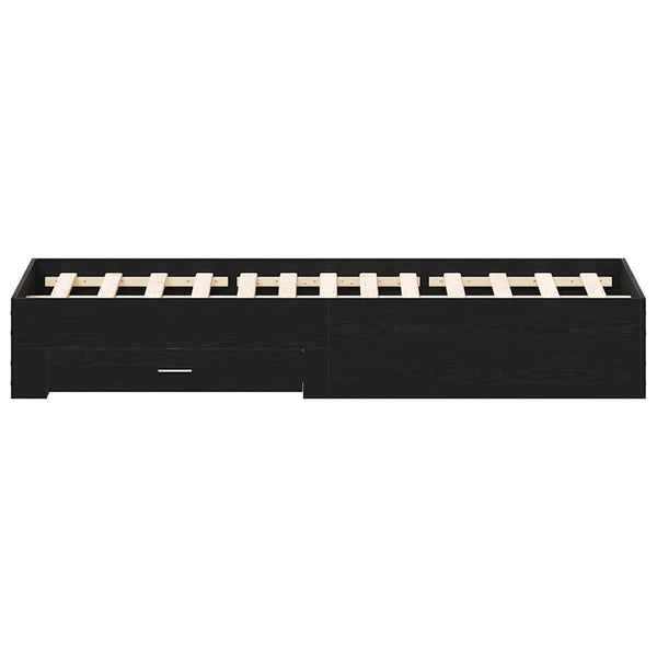 vidaXL Bed Frame Black Oak Look 135 x 190 cm Engineered Wood
