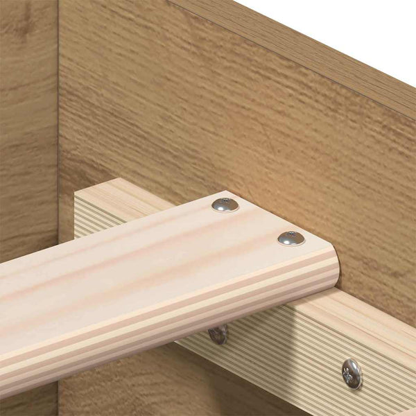 vidaXL Bed Frame Artisan Oak 120 x 190 cm Engineered Wood