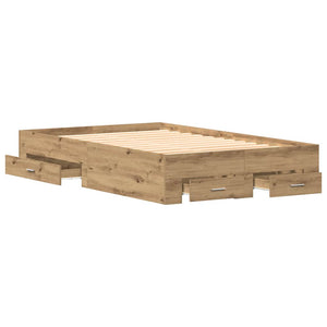 vidaXL Bed Frame Artisan Oak 120 x 190 cm Engineered Wood