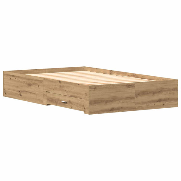 vidaXL Bed Frame Artisan Oak 120 x 190 cm Engineered Wood