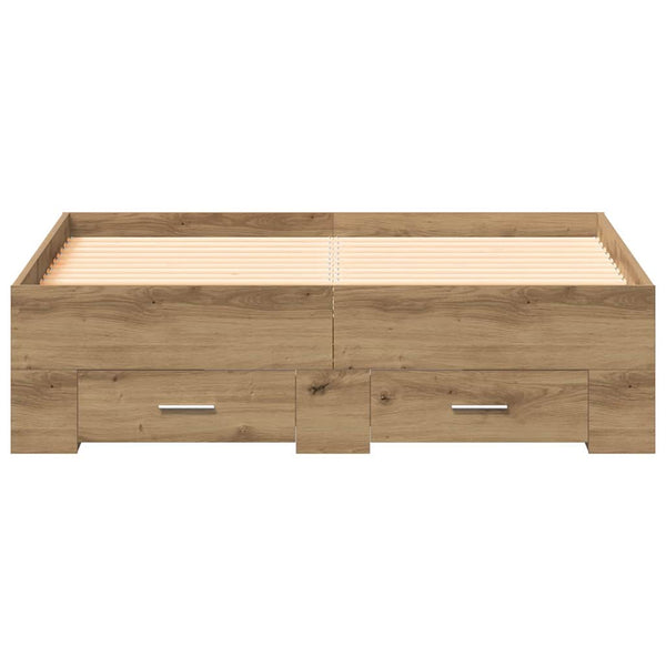 vidaXL Bed Frame Artisan Oak 120 x 190 cm Engineered Wood