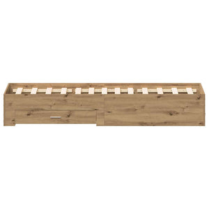 vidaXL Bed Frame Artisan Oak 120 x 190 cm Engineered Wood