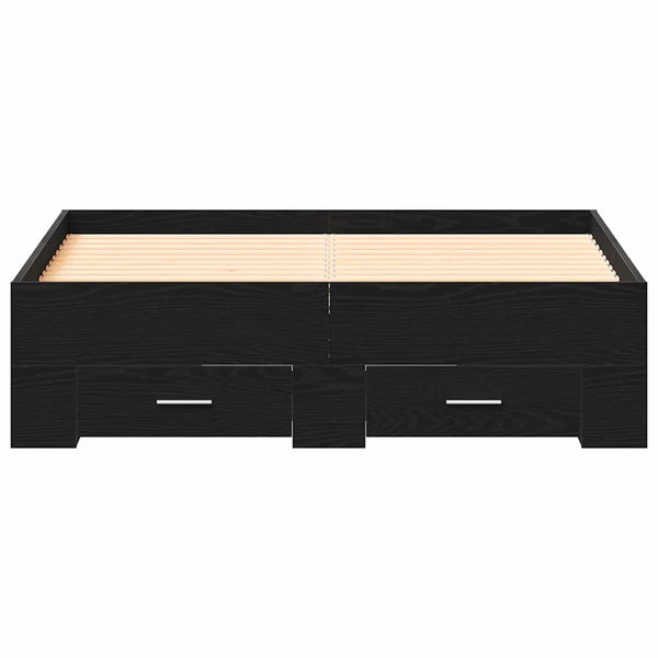 vidaXL Bed Frame Black Oak Look 120 x 190 cm Engineered Wood
