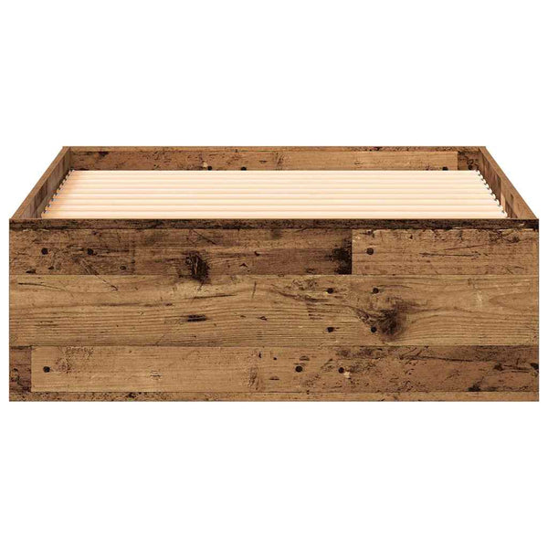 vidaXL Bed Frame with Drawers Reclaimed Wood 100 x 200 cm Engineered Wood