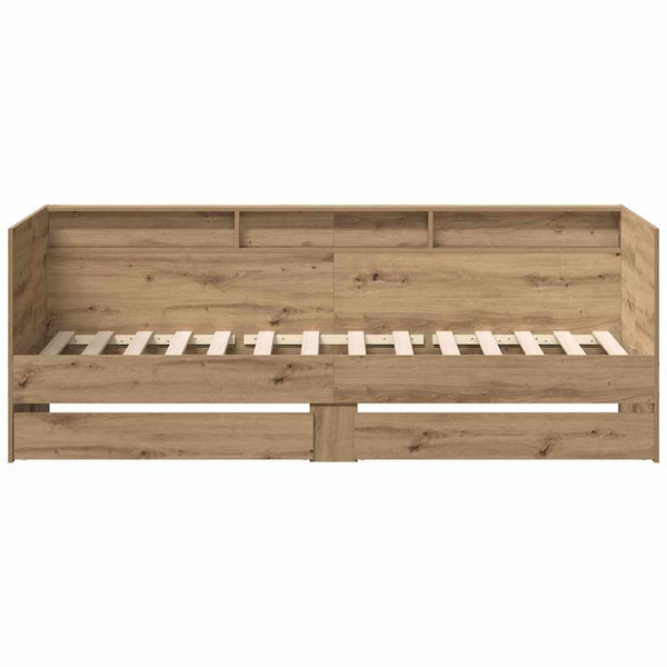 vidaXL Day Bed with Headboard Artisan Oak 100 x 200 cm Engineered Wood