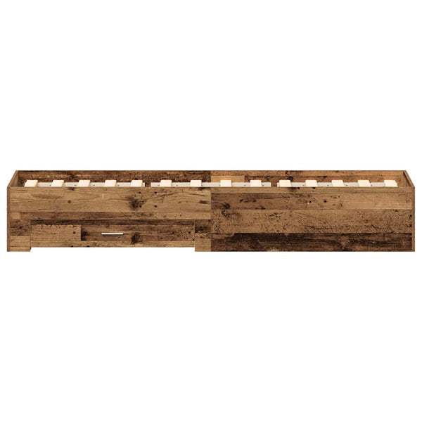 vidaXL Bed Frame with Drawers Reclaimed Wood 90 x 200 cm Engineered Wood