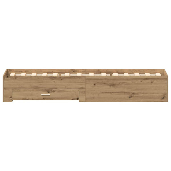 vidaXL Bed Frame with Storage Artisan Oak 90 x 200 cm Engineered Wood