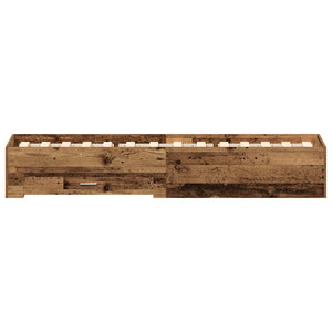 vidaXL Bed Frame with Drawers Reclaimed Wood 90 x 190 cm Engineered Wood