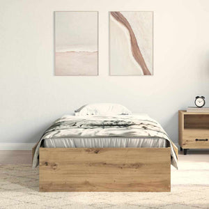vidaXL Bed Frame with Storage Artisan Oak 90 x 190 cm Engineered Wood
