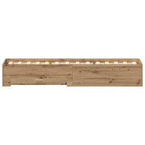 vidaXL Bed Frame with Storage Artisan Oak 90 x 190 cm Engineered Wood