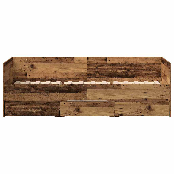 vidaXL Day Bed with Headboard Reclaimed Wood 90 x 200 cm Engineered Wood