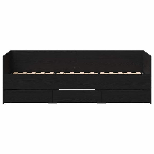 vidaXL Day Bed Black Oak Look 90 x 200 cm Engineered Wood