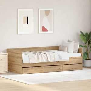 vidaXL Day Bed with Headboard Artisan Oak 90 x 190 cm Engineered Wood