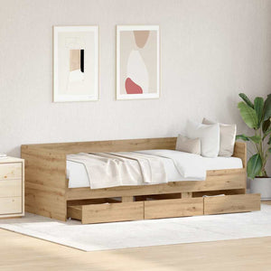vidaXL Day Bed with Headboard Artisan Oak 90 x 190 cm Engineered Wood