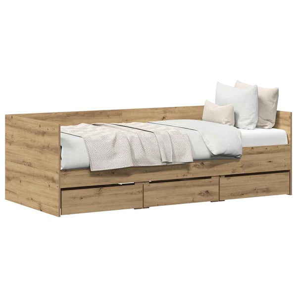 vidaXL Day Bed with Headboard Artisan Oak 90 x 190 cm Engineered Wood