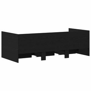 vidaXL Day Bed Black Oak-Look 90 x 190 cm Engineered Wood