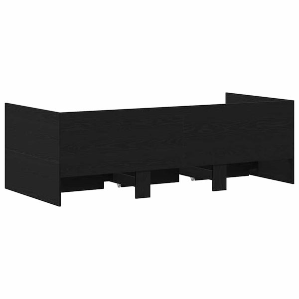vidaXL Day Bed Black Oak-Look 90 x 190 cm Engineered Wood