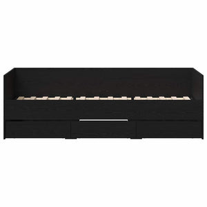 vidaXL Day Bed Black Oak-Look 90 x 190 cm Engineered Wood