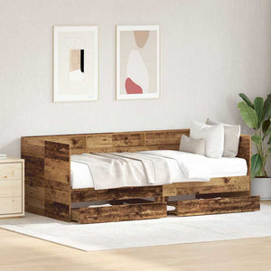 vidaXL Day Bed with Headboard Reclaimed Wood 75 x 190 cm Engineered Wood