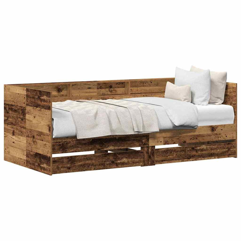 vidaXL Day Bed with Headboard Reclaimed Wood 75 x 190 cm Engineered Wood