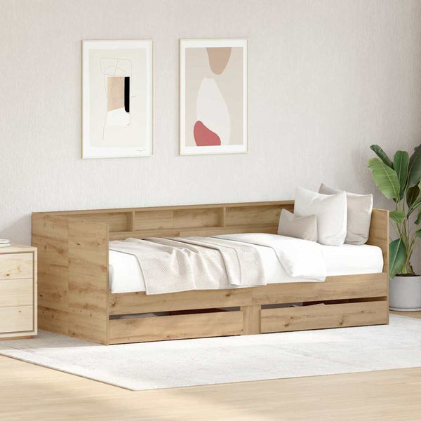 vidaXL Day Bed with Headboard Artisan Oak 75 x 190 cm Engineered Wood