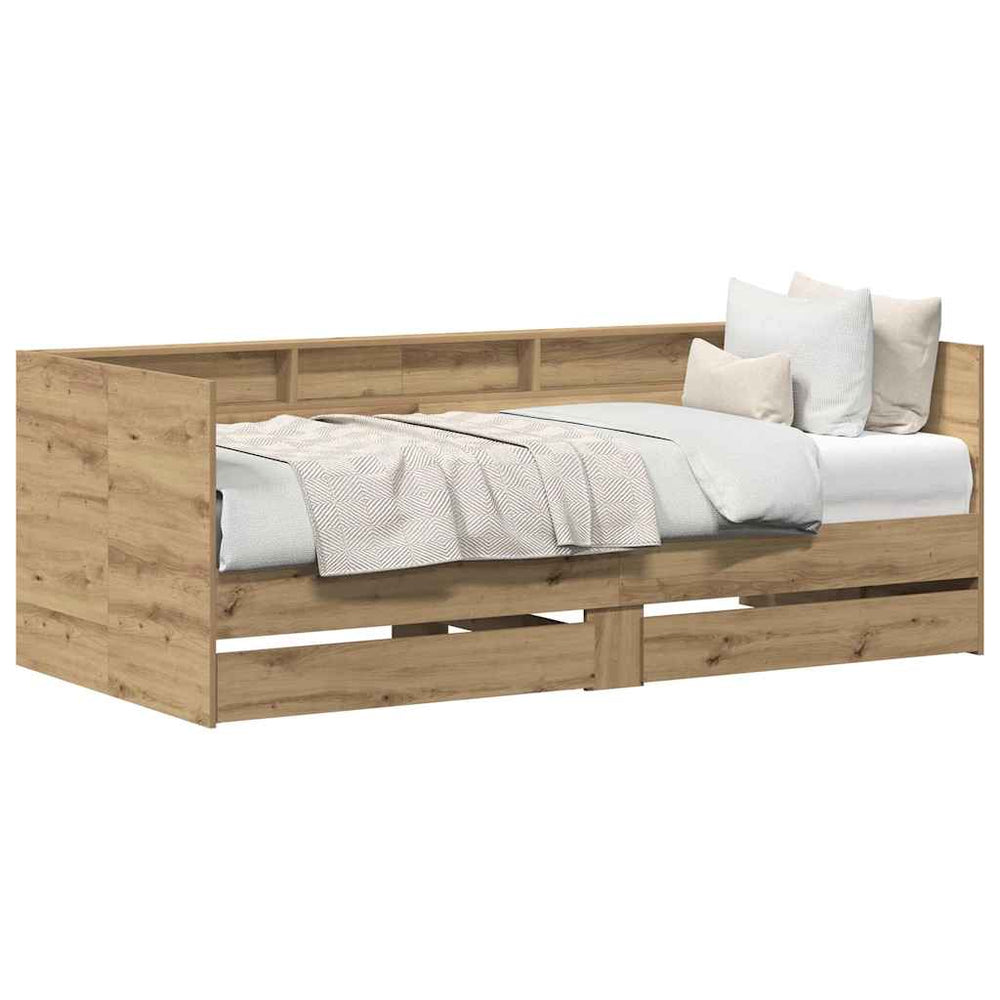 vidaXL Day Bed with Headboard Artisan Oak 75 x 190 cm Engineered Wood