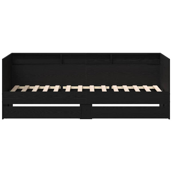 vidaXL Day Bed Black Oak-Look 75 x 190 cm Engineered Wood