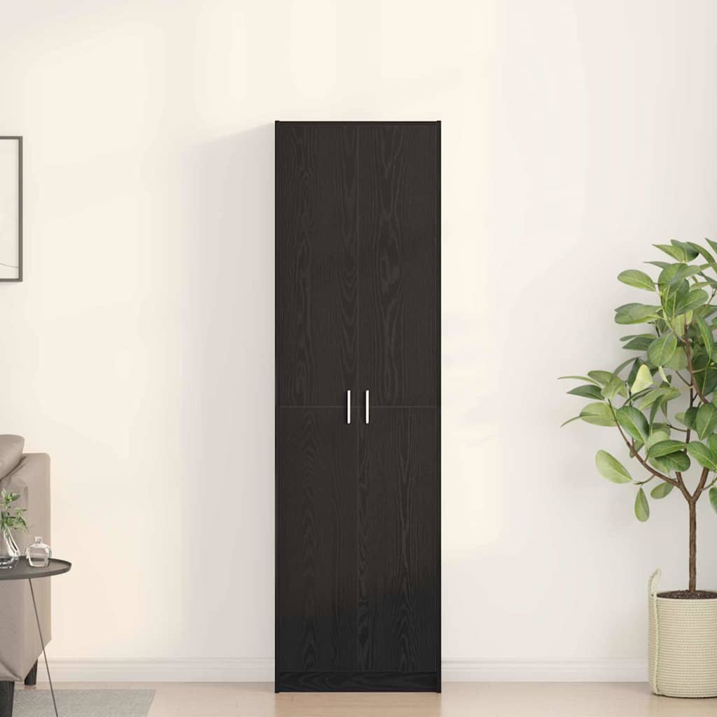 vidaXL Wardrobe with Shelf Black Oak-Effect 55 x 25 x 189 cm