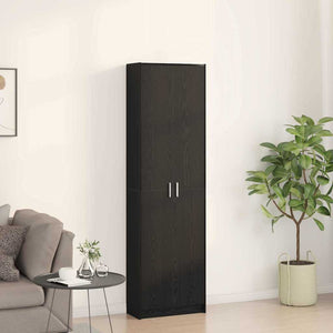 vidaXL Wardrobe with Shelf Black Oak-Effect 55 x 25 x 189 cm