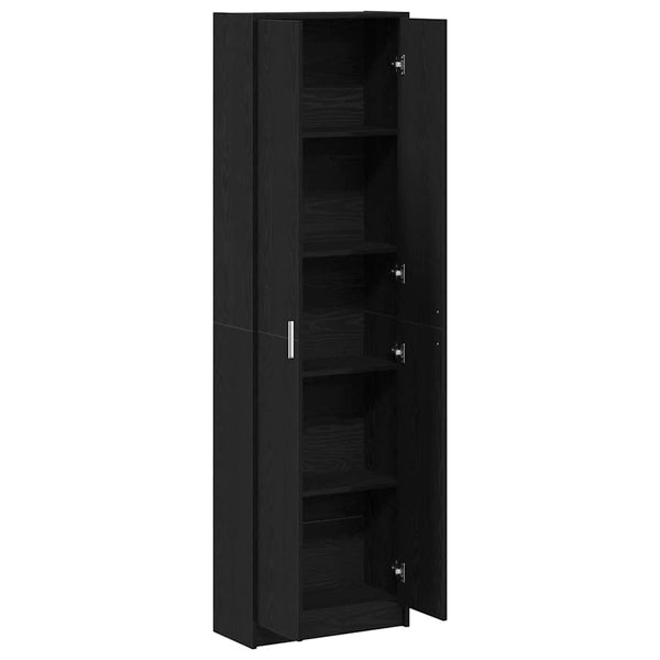 vidaXL Wardrobe with Shelf Black Oak-Effect 55 x 25 x 189 cm