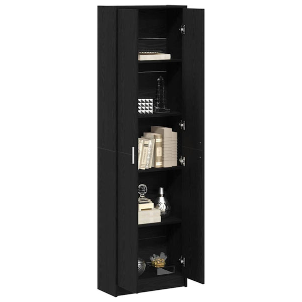vidaXL Wardrobe with Shelf Black Oak-Effect 55 x 25 x 189 cm