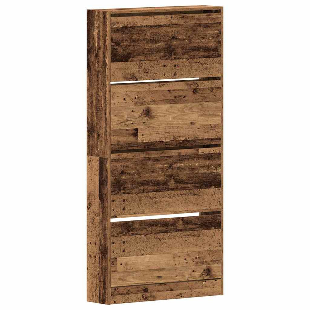 vidaXL Shoe Cabinet with Shelf Reclaimed Wood 80 x 21 x 163.5 cm Engineered Wood