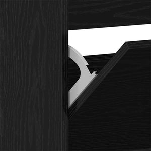 vidaXL Shoe Cabinet with Shelf Black Oak-Look 80 x 21 x 163.5 cm