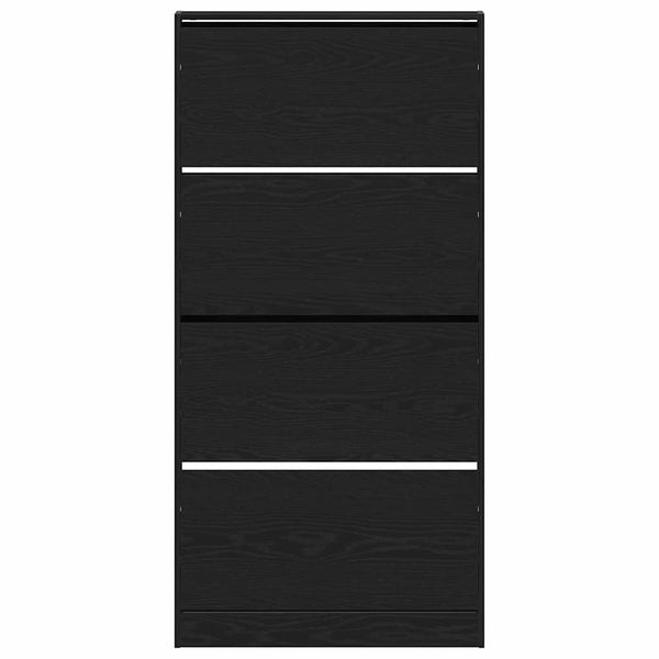 vidaXL Shoe Cabinet with Shelf Black Oak-Look 80 x 21 x 163.5 cm