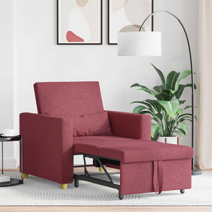 vidaXL Extendable Day Bed with Mattress Wine Red 90 x 165 x 87 cm Fabric