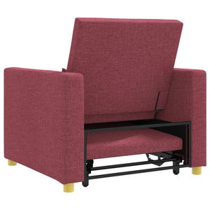 vidaXL Extendable Day Bed with Mattress Wine Red 90 x 165 x 87 cm Fabric