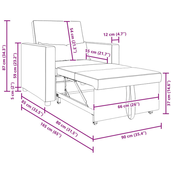 vidaXL Extendable Day Bed with Mattress Wine Red 90 x 165 x 87 cm Fabric