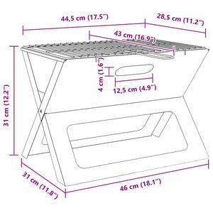 Tragbarer Outdoor Grill Stahl Schwarz