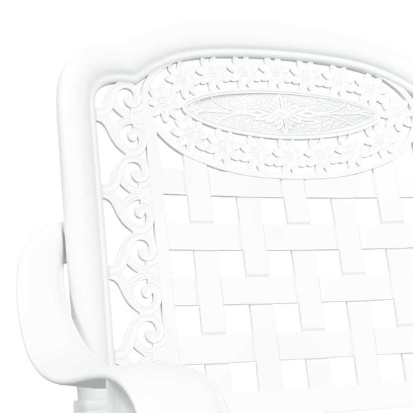 vidaXL Garden Chairs 2 pcs White 55 x 56.5 x 91cm Aluminum