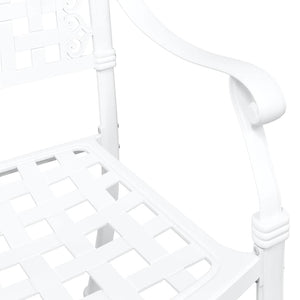vidaXL Garden Chairs 2 pcs White 55 x 56.5 x 91cm Aluminum