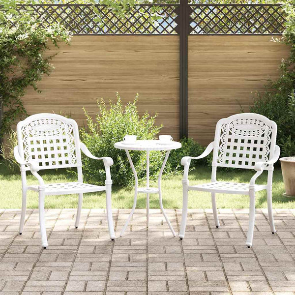 vidaXL Garden Chairs 2 pcs White 55 x 56.5 x 91cm Aluminum