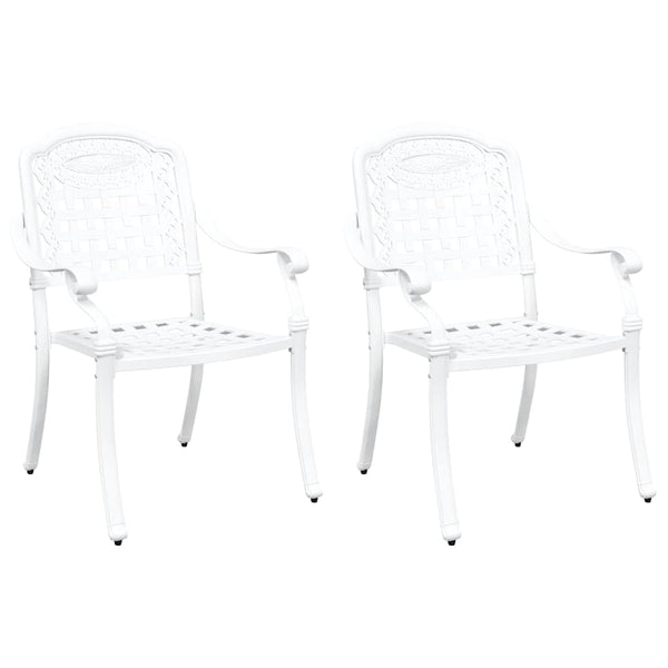 vidaXL Garden Chairs 2 pcs White 55 x 56.5 x 91cm Aluminum