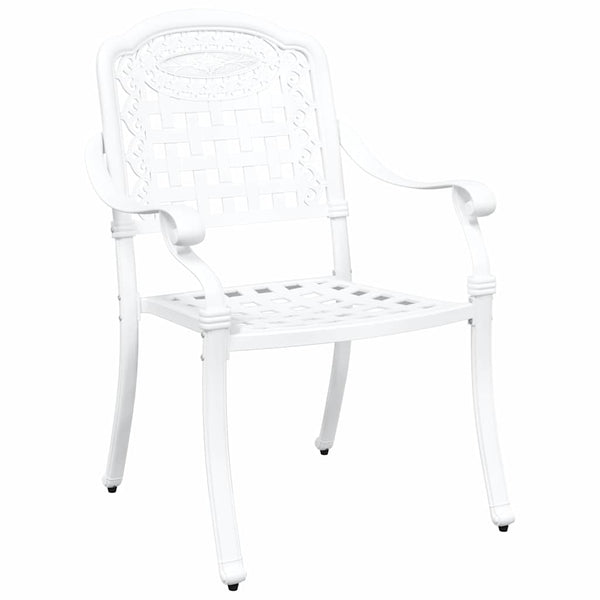 vidaXL Garden Chairs 2 pcs White 55 x 56.5 x 91cm Aluminum