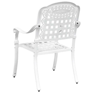 vidaXL Garden Chairs 2 pcs White 55 x 56.5 x 91cm Aluminum